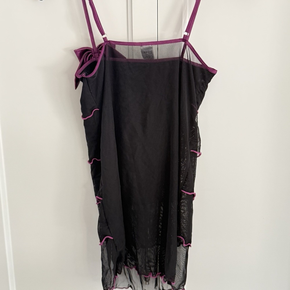Vintage Morbid Threads Y2K Mesh Tired Ruffle Cami Slip DressTop Whimsygoth Fairy - Picture 8 of 9